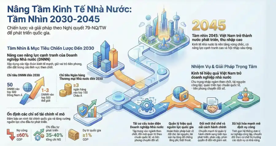 Ba nhóm ngành hưởng lợi nhiều nhất từ Nghị quyết 79 phát triển kinh tế nhà nước